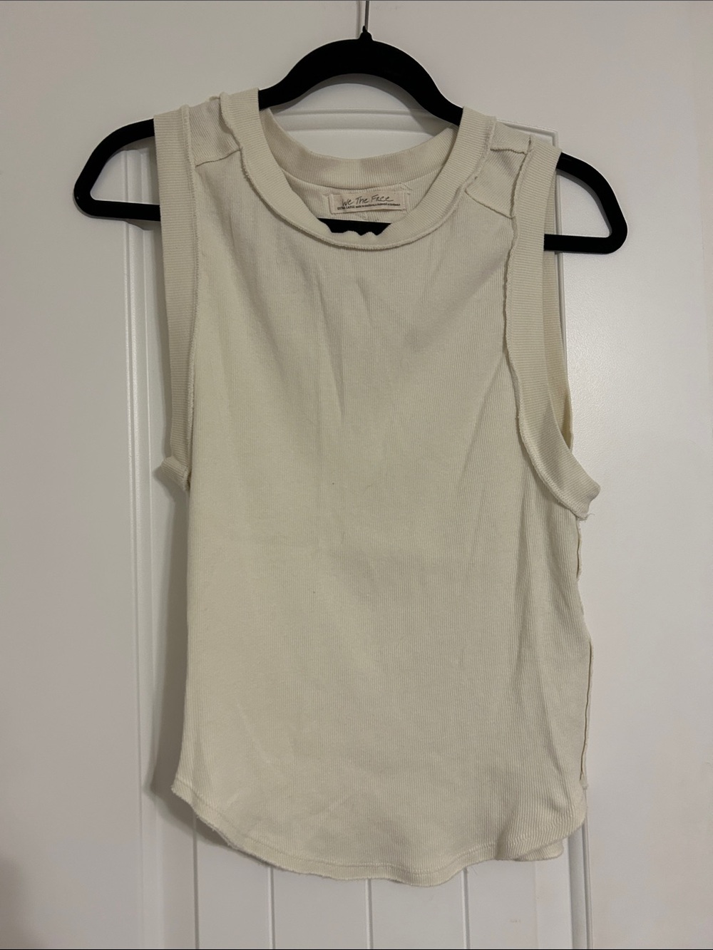 Free People Off-White Ribbed Tank Top